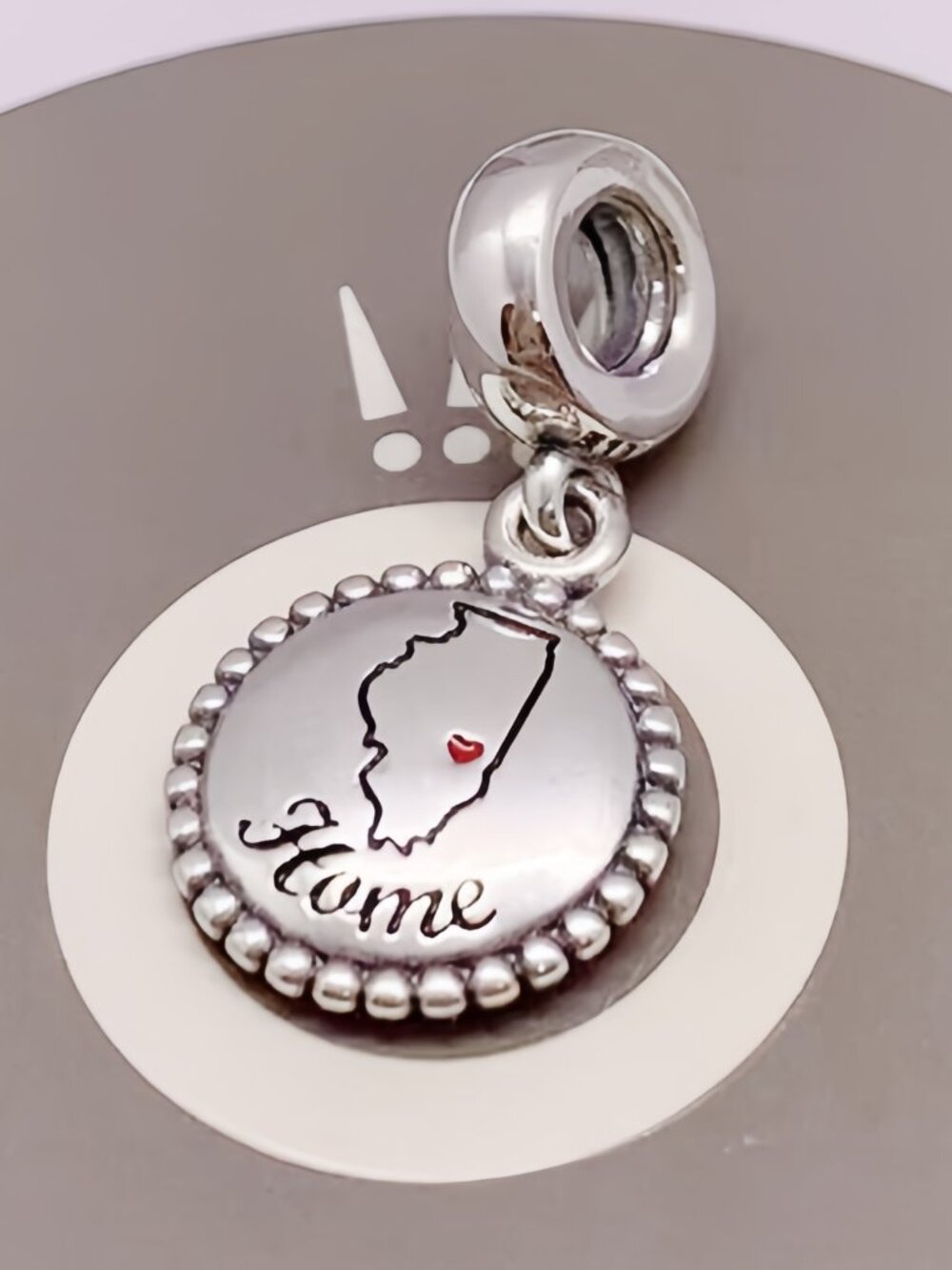 Pandora Chicago map Dangle charm Pendant,Heart,Love,S925 Sterling Silver Jewelry